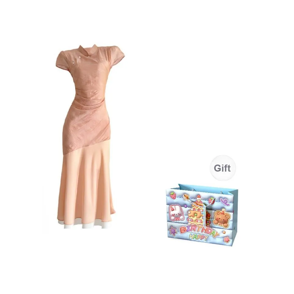 WOWI KCKS Short Sleeved Dress Women's Orange Pink