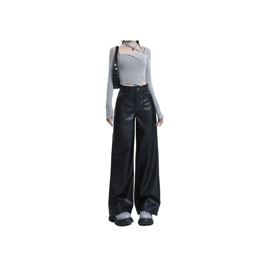 ZRZV Leather Pants Women's Black