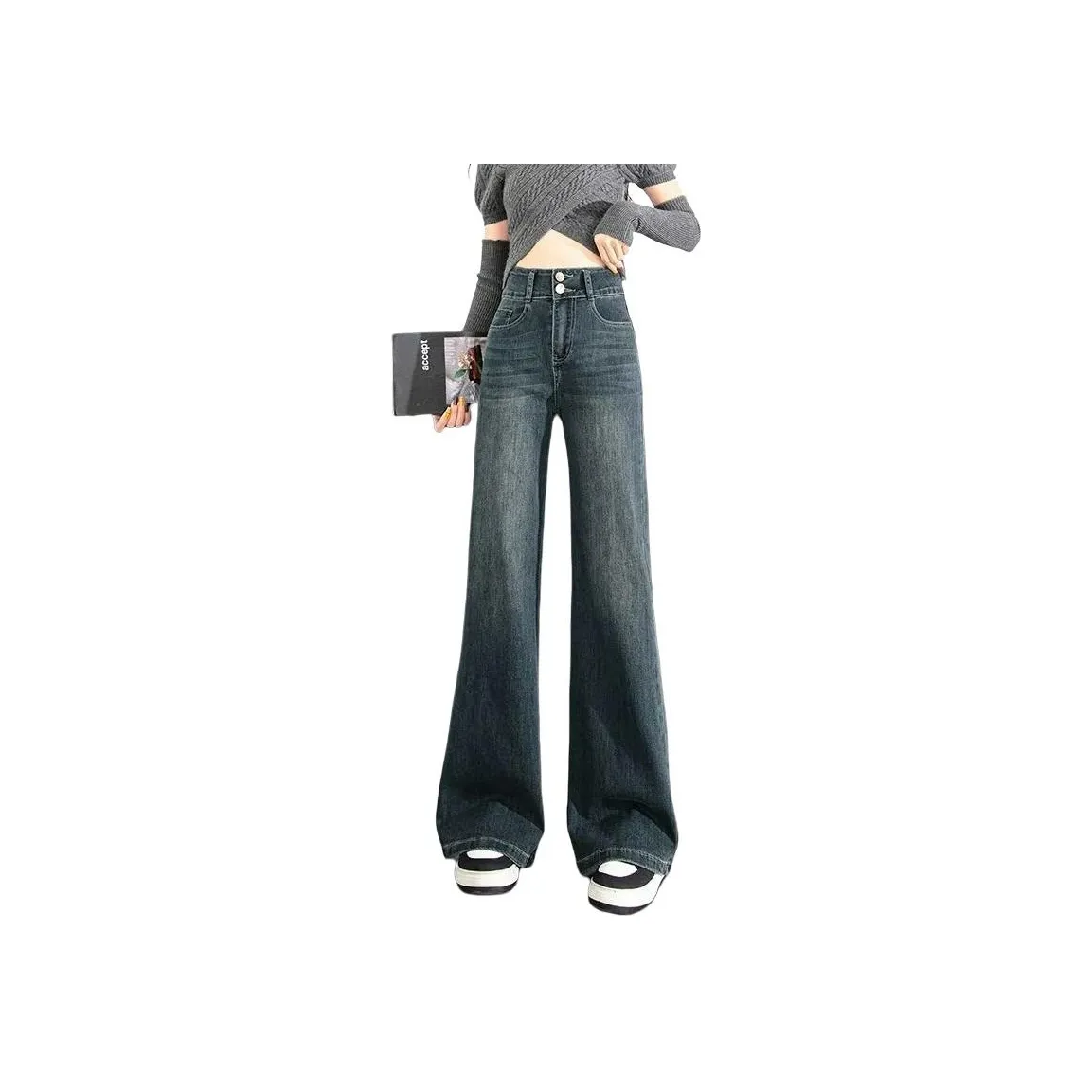 JIEPA Бетонно-серый Женские Джинсы