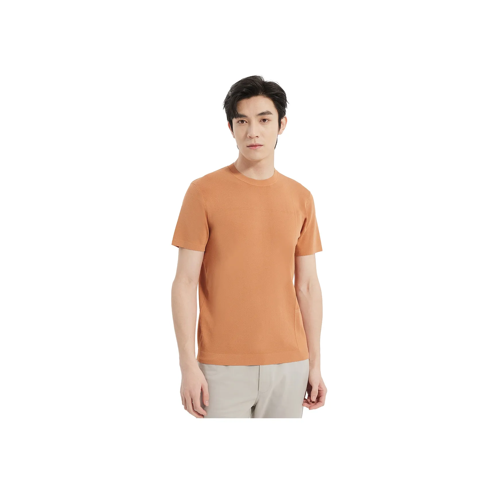 LESS IS MORE T Shirts Men's Light Gray Yellow 25XTX9861S
