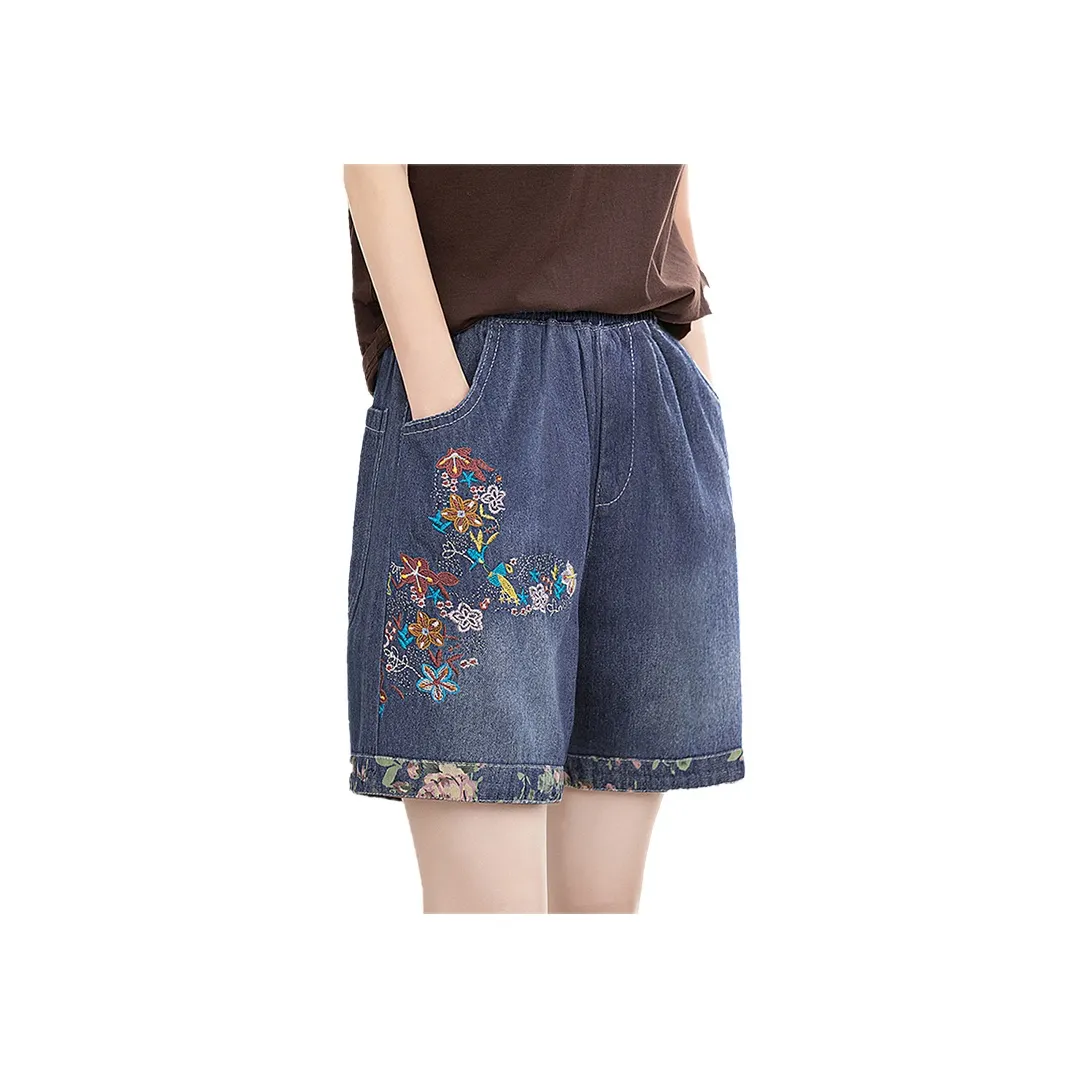 Cypress House Джинсовые шорты Женские Темно-синий