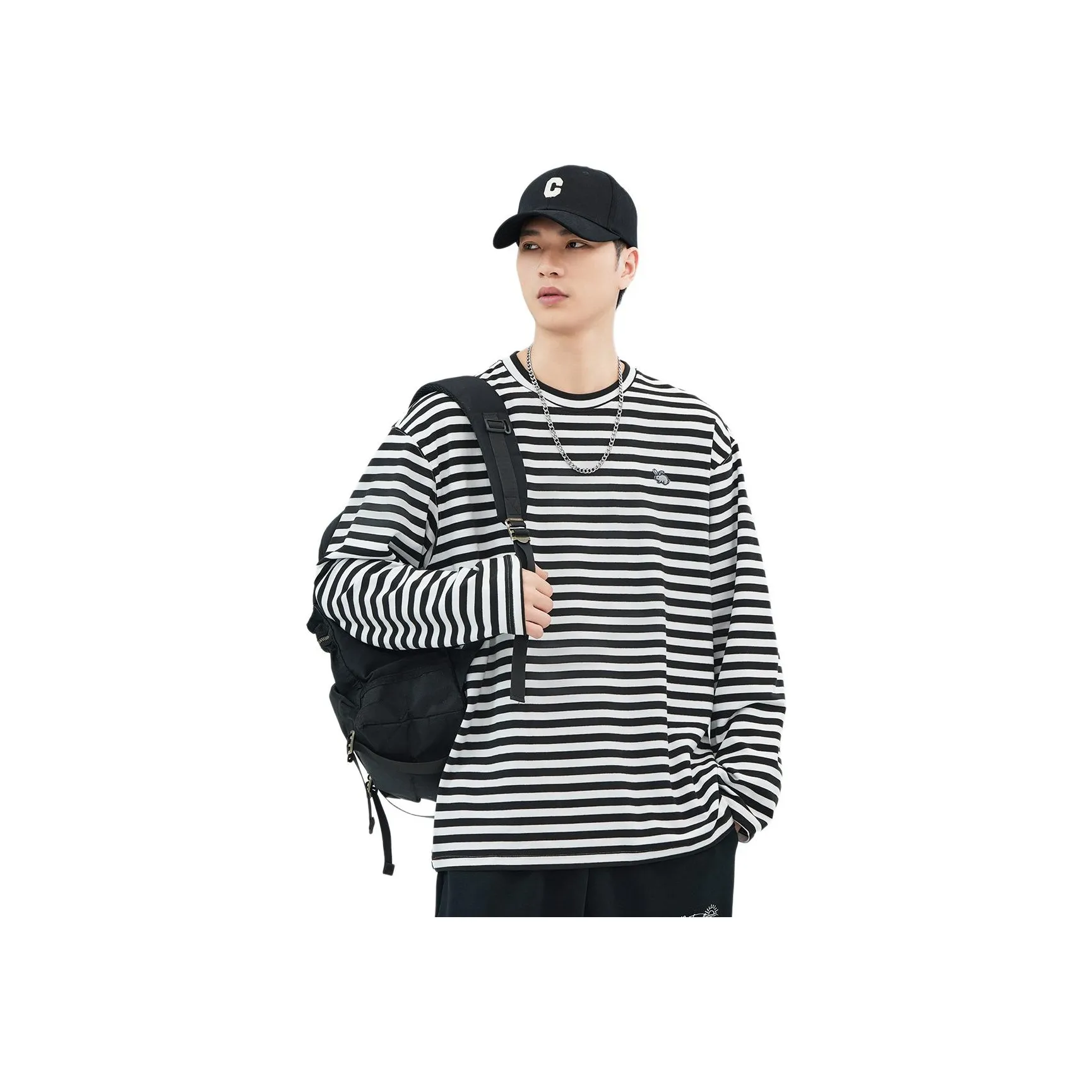 Hansca Кожа Friendly Мягкий Свободный крой Длинный рукав Т-рубашка Мужская