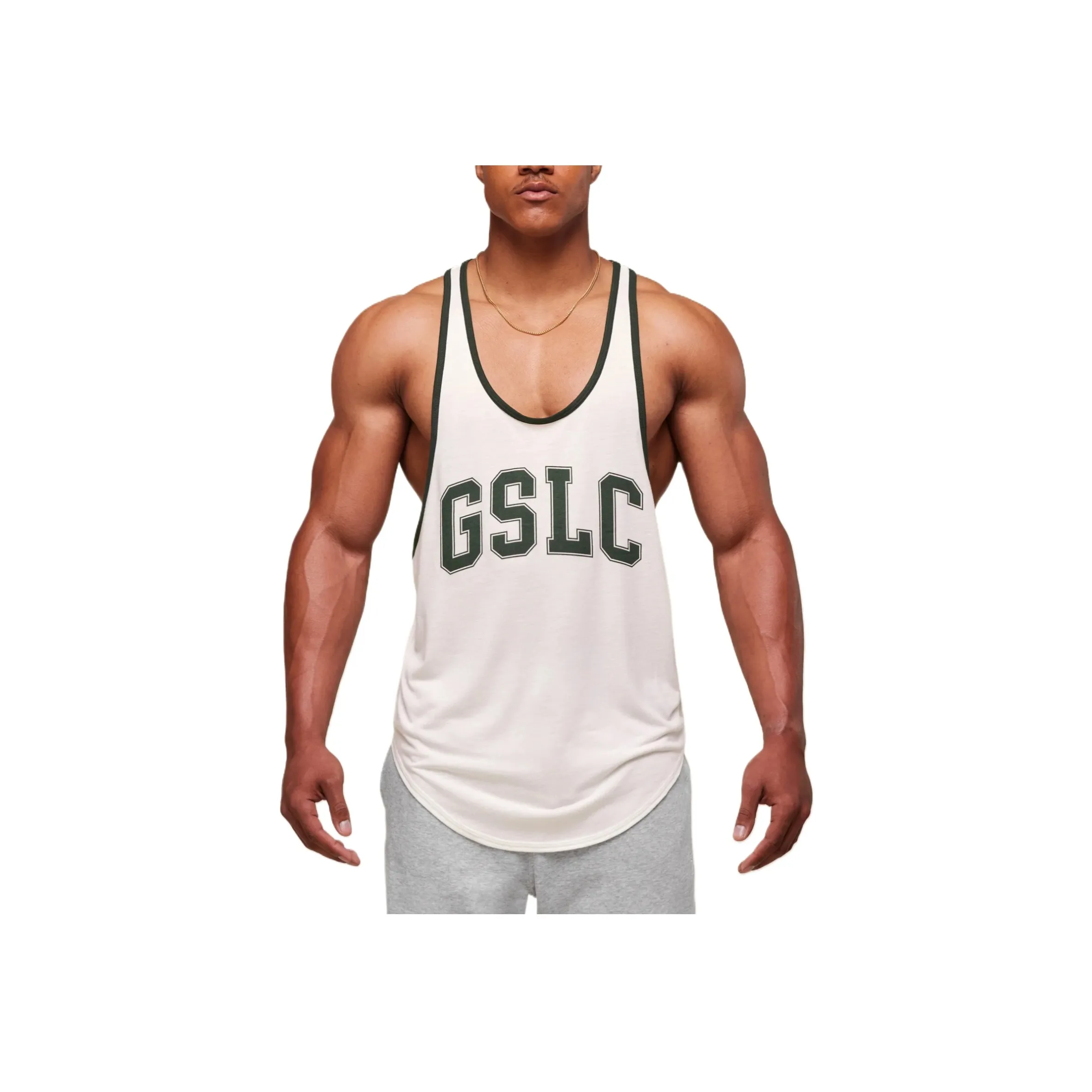 GYMSHARK Мягкий Белый Мужские Майки