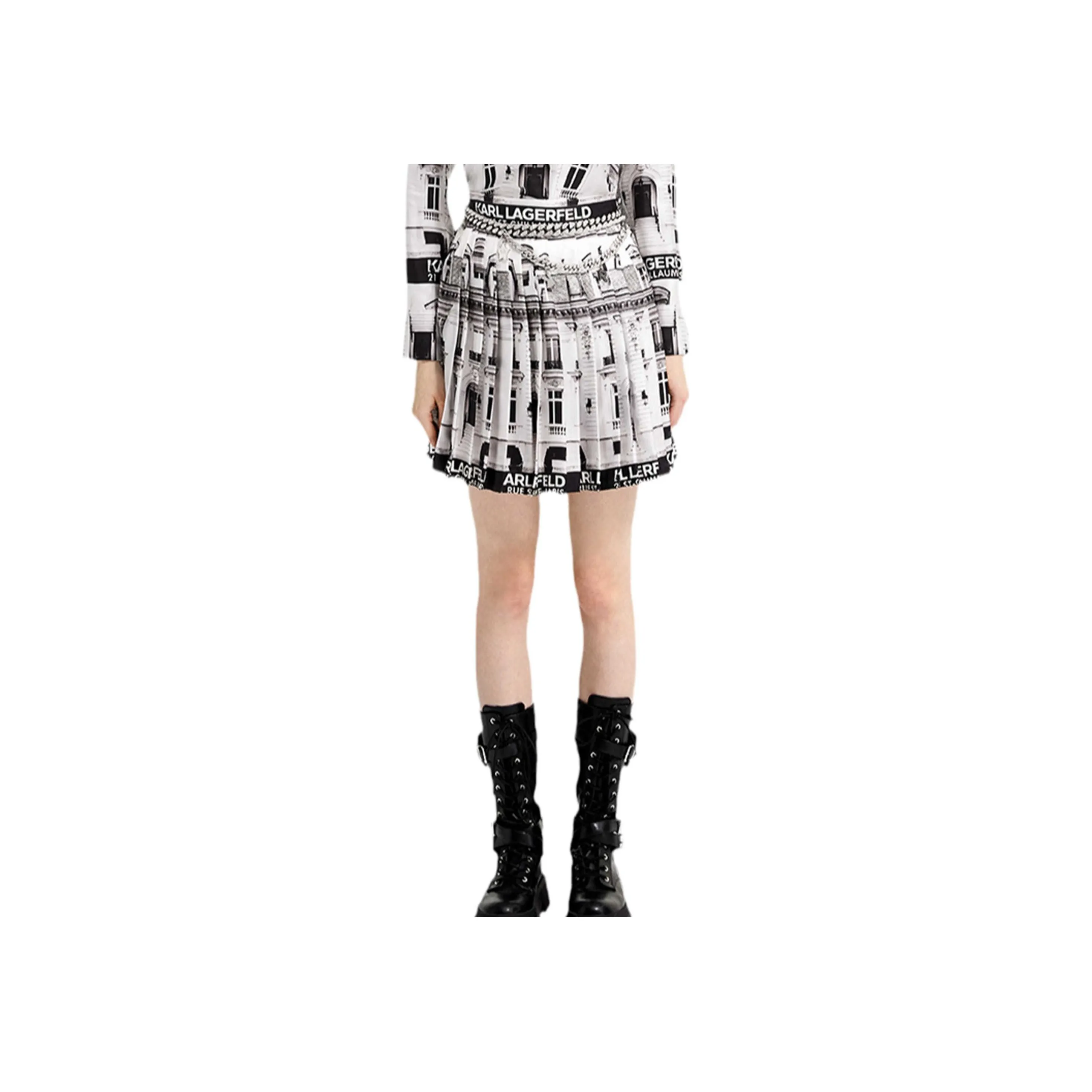 KARL LAGERFELD Повседневные короткие юбки Женские Черный белый