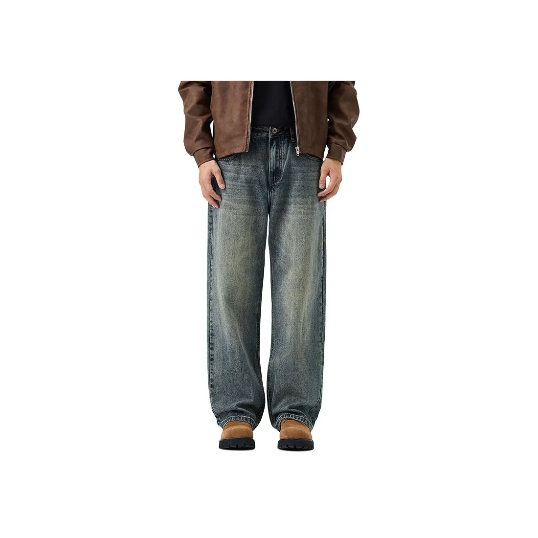 SONGS ALONG Винтажные синие унисекс джинсы