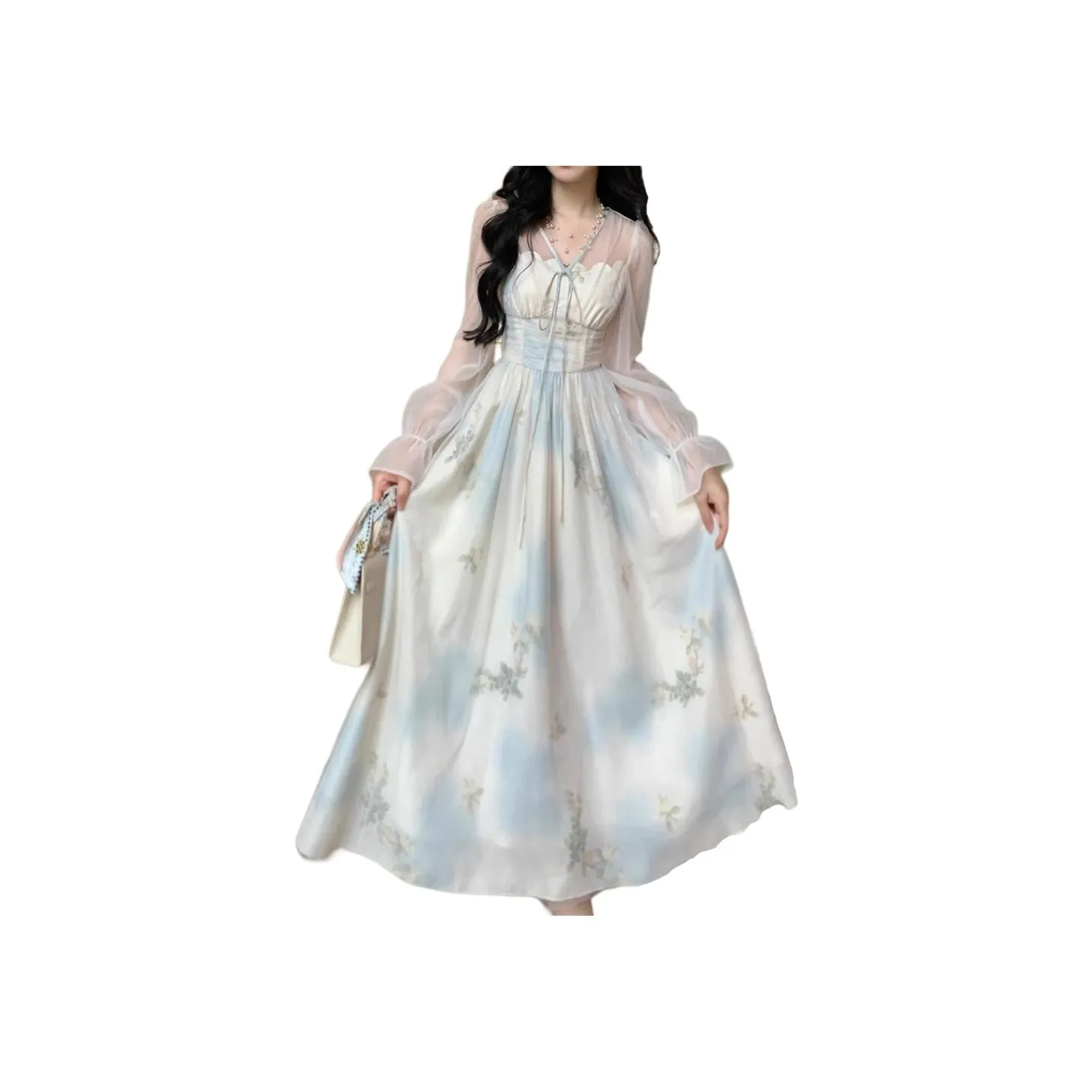 MADALLO Long Sleeved Dress Women's Cloud Blue
