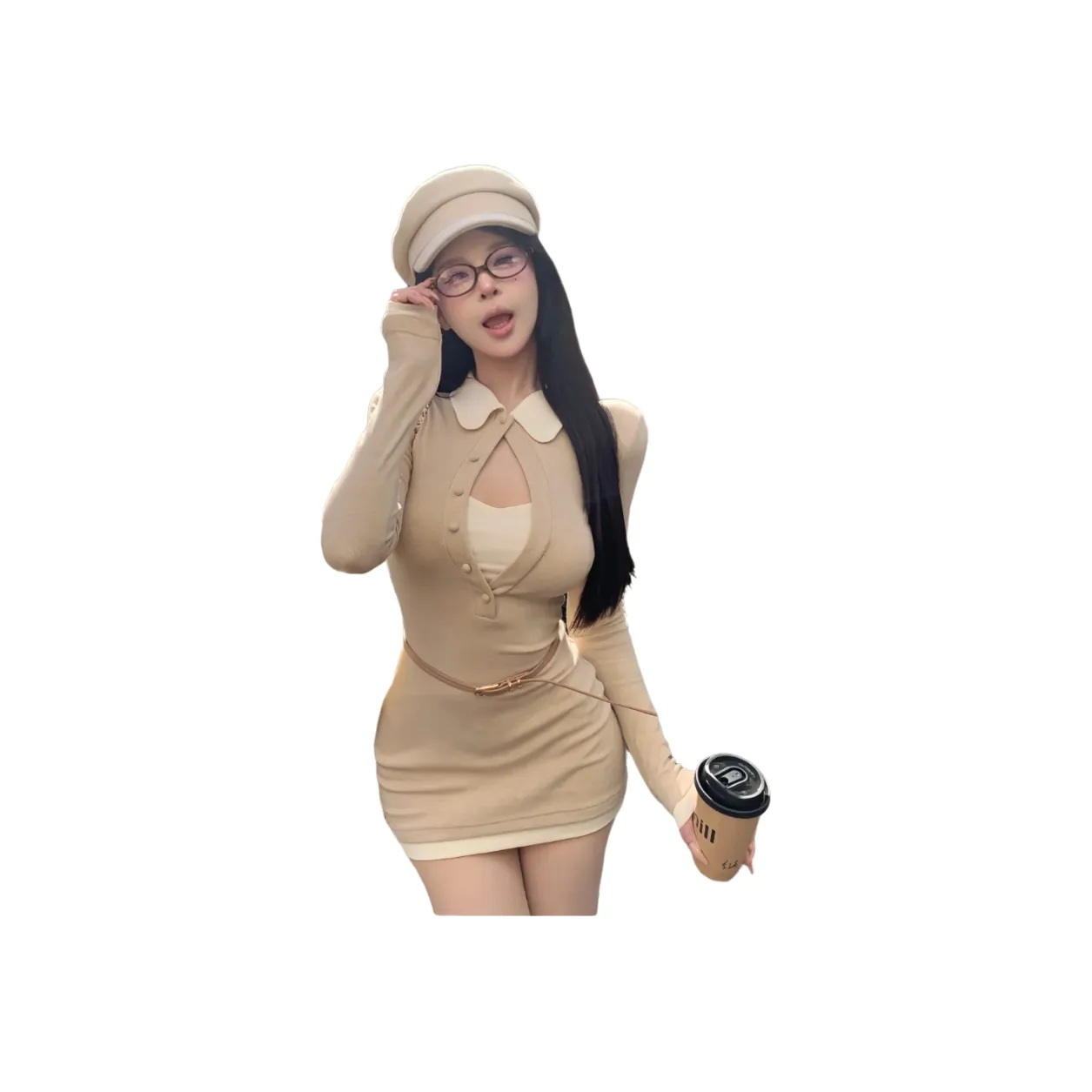 AURORA MUSE Длинное платье с длинными рукавами женское