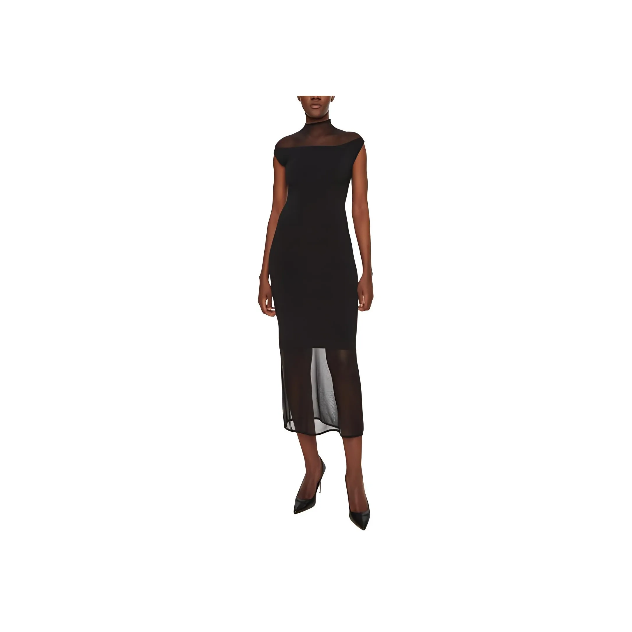 Calvin Klein Sheer panels Midi Dress