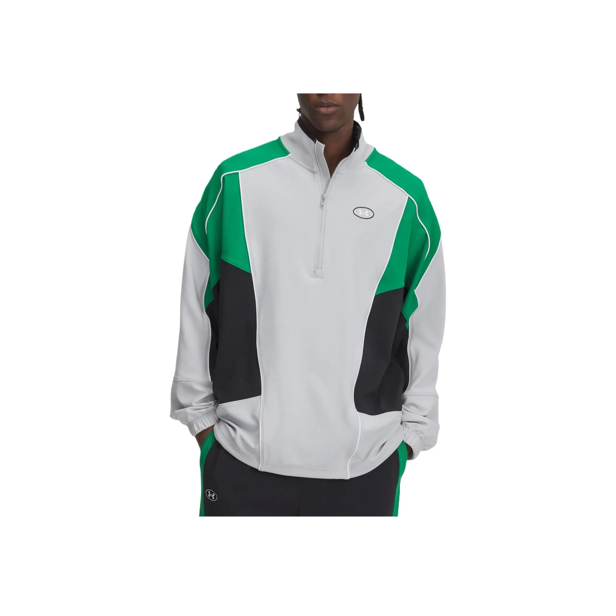 Under Armour Best Level Tricot Jacket Men's Modern Gray/Kelly Green Team 011