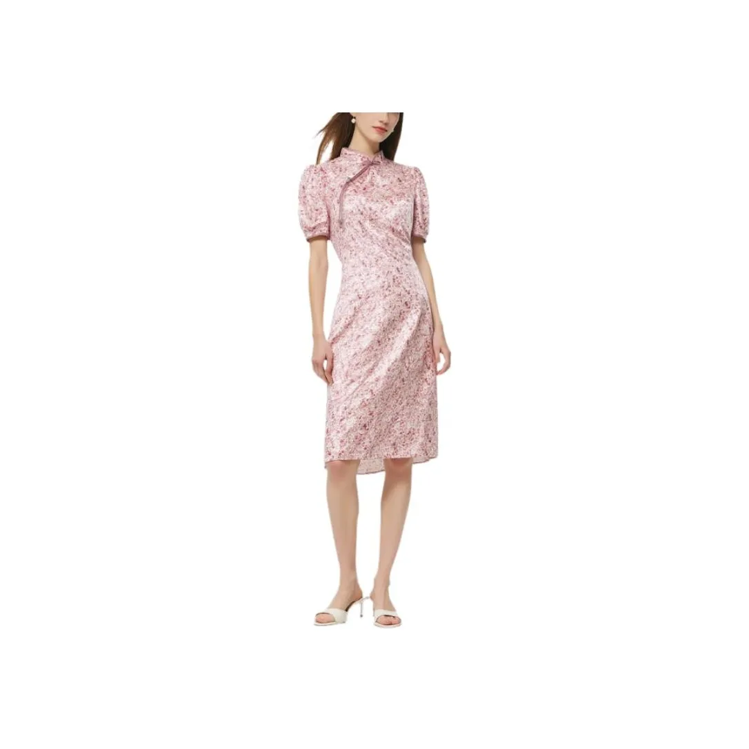 GOELIA Cheongsam Women's Apricot With Print