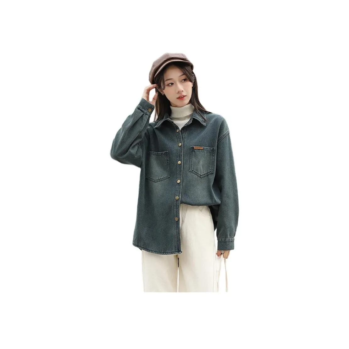 MINETTE Темно-зеленый Женские Джинсовые Куртки