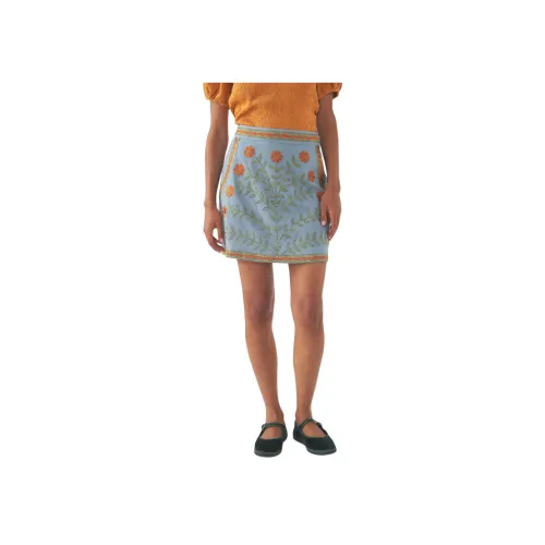 ANTIK BATIK Синие Женские Повседневные Короткие Юбки