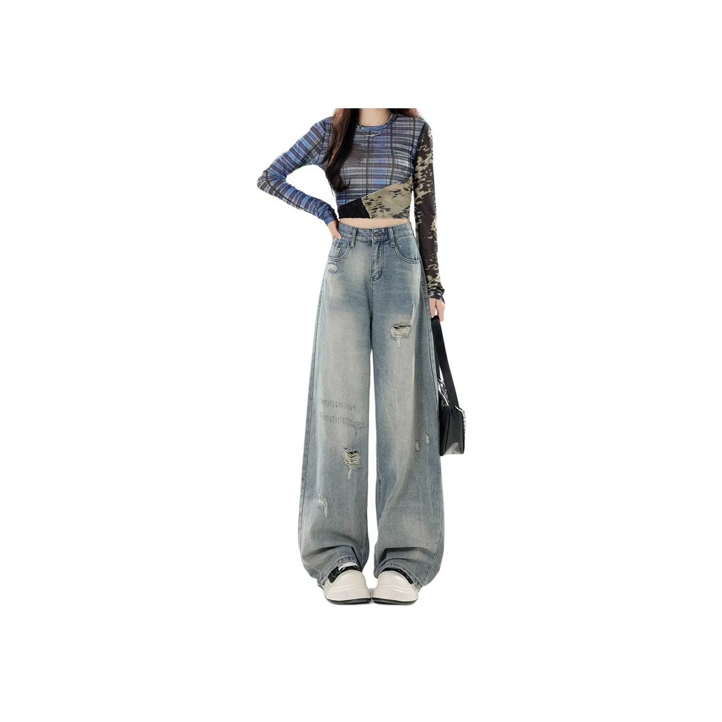 Vine Color Светло-синий Женские Джинсы