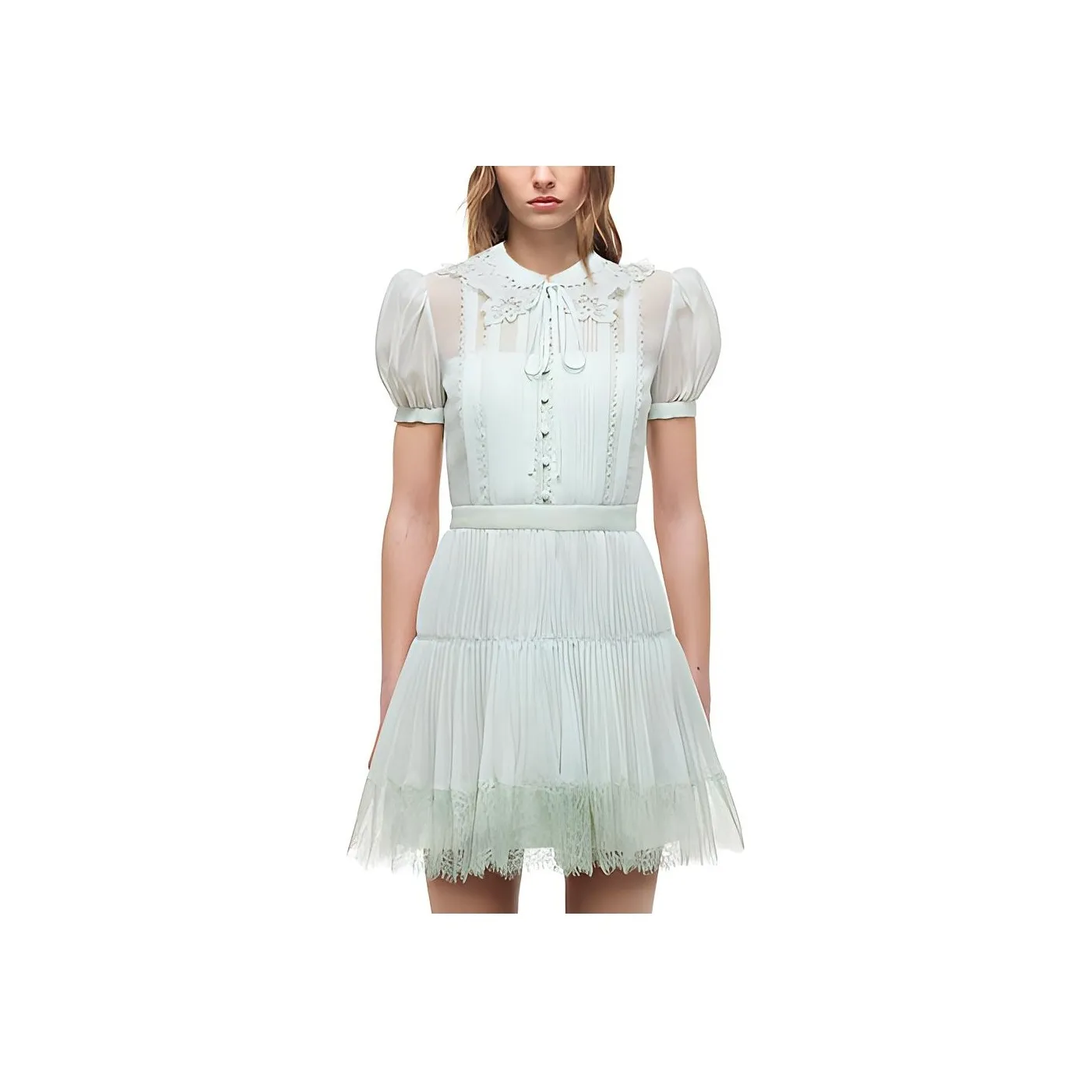 Self portrait SS22 Short Sleeved Dresses Women's Green