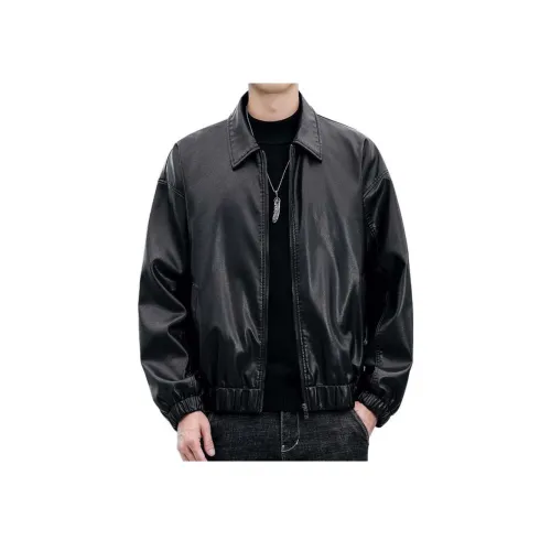 PIERRE CARDIN Черный Унисекс Кожаные куртки