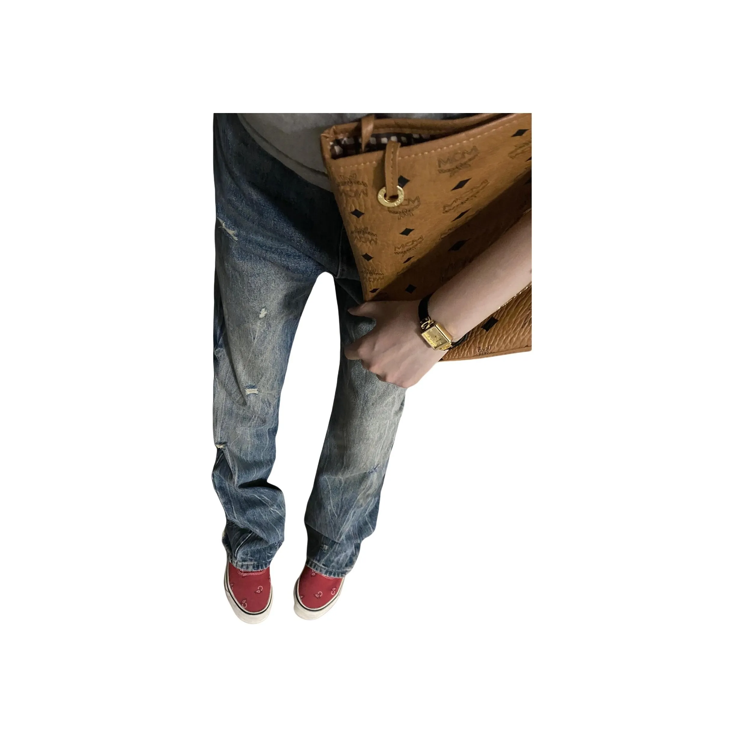 GANGZAI Синие Унисекс Джинсы