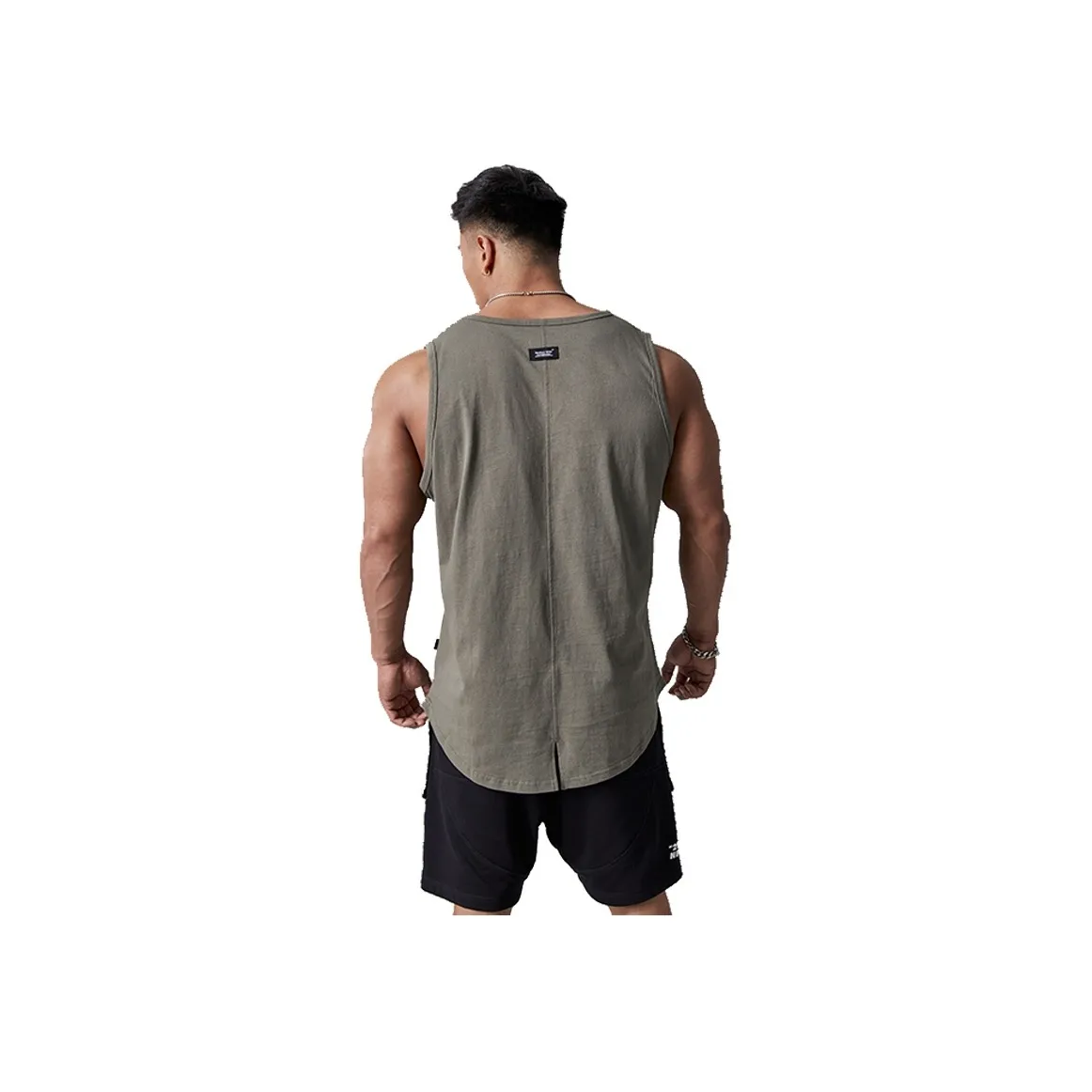 Muscle Dog Tank Top Men's Gray Green