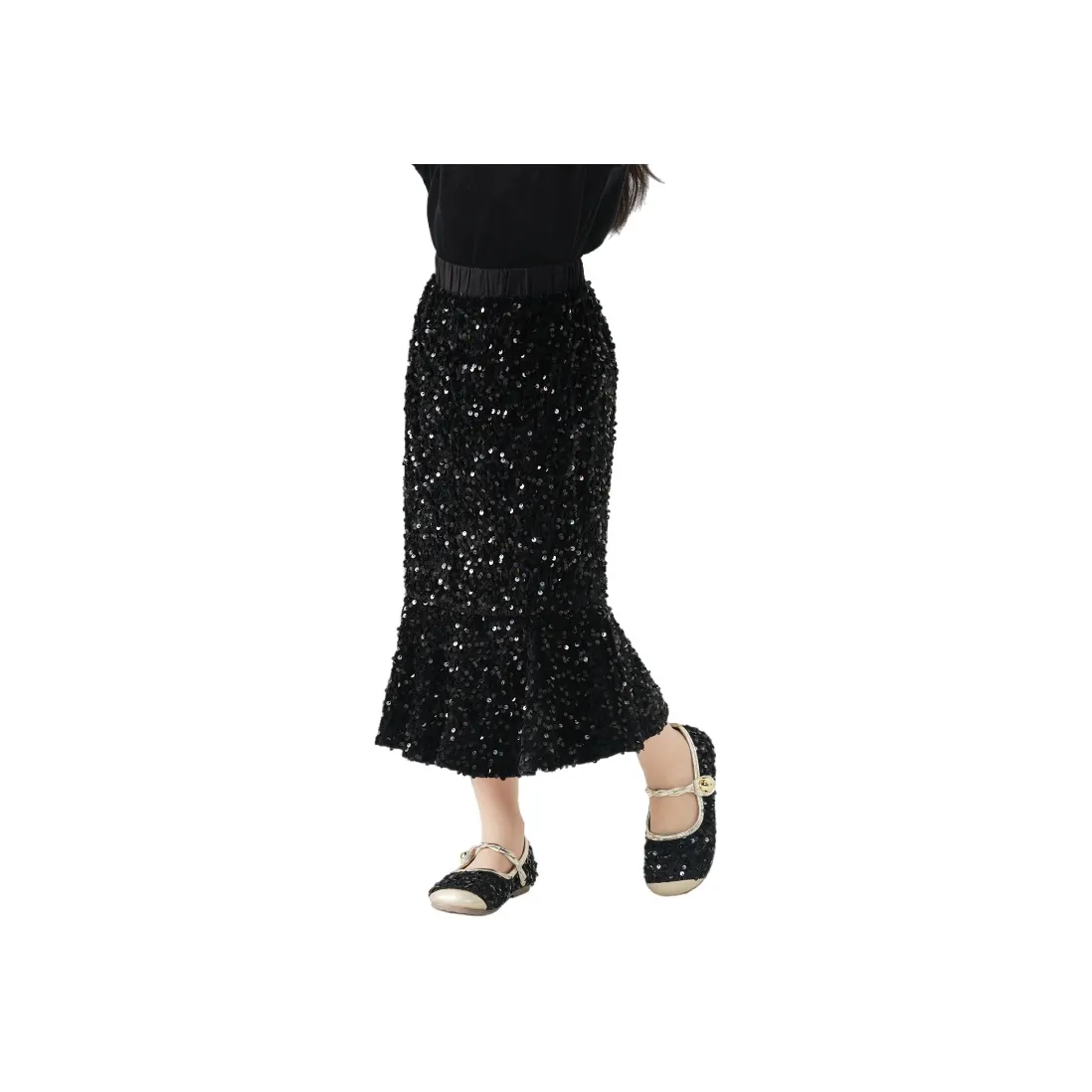 Elephants Полный принт Умеренный Юбка Весенне-летний Подростки Черный