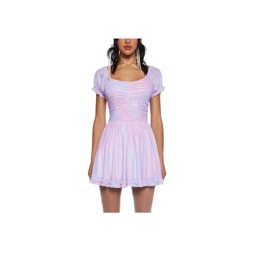 Dolls Kill MULTI/Многоцветные Женские Короткие Платья с Рукавами