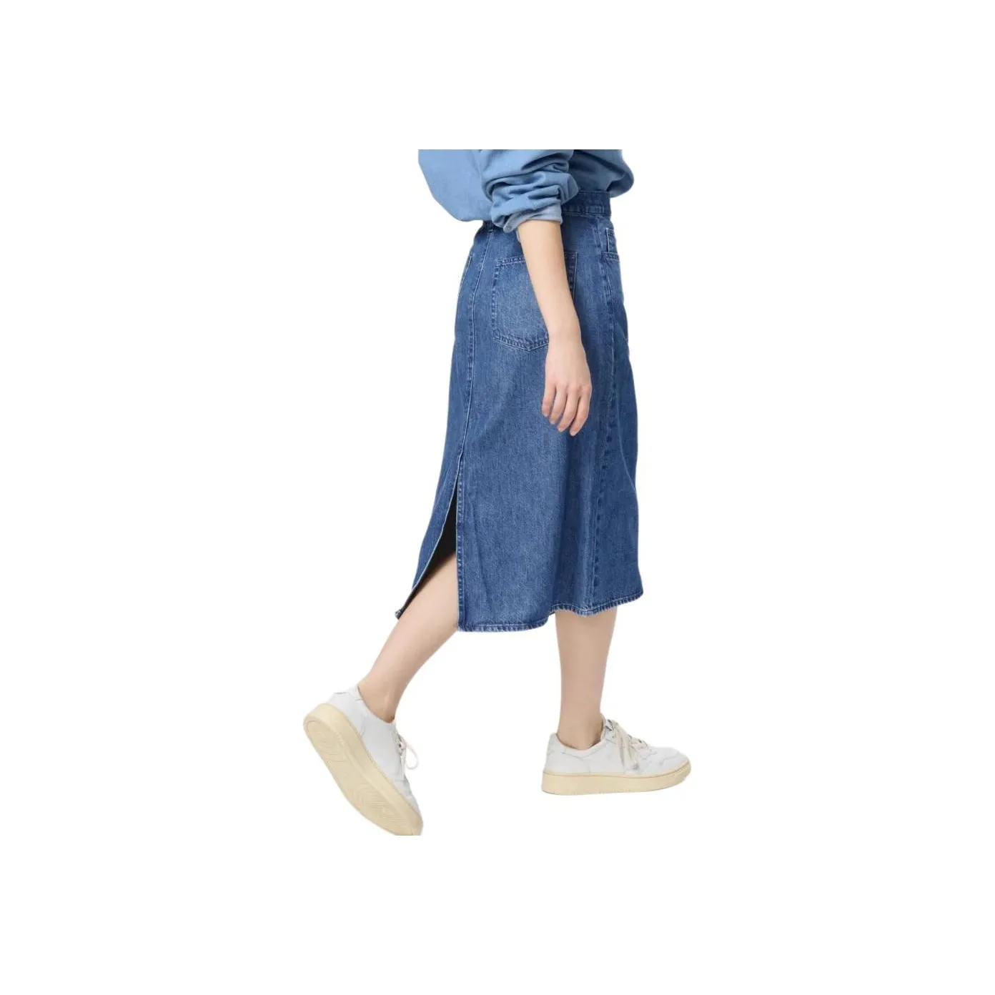 UNIQLO Denim Long Skirt Women's Blue