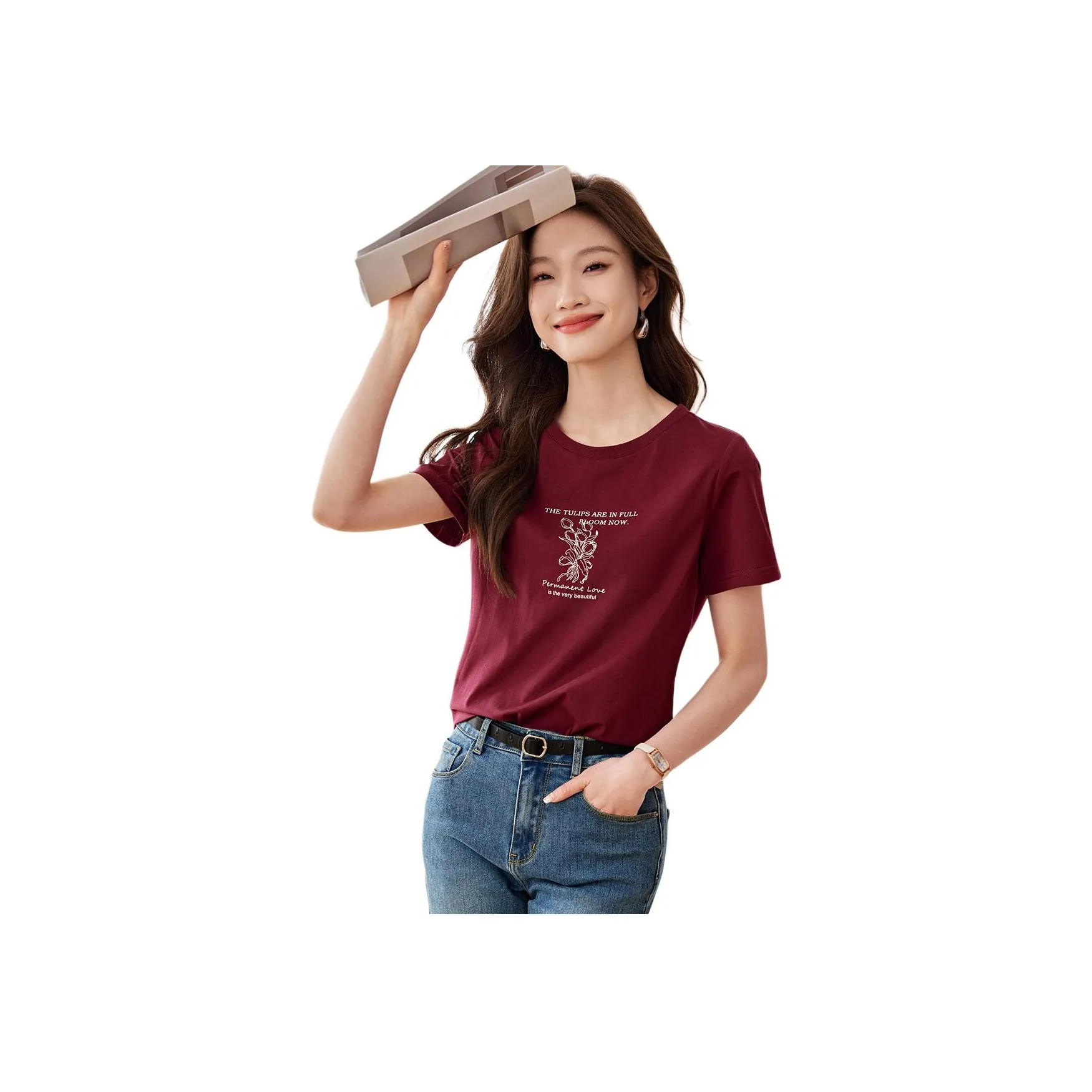 Mo Han Yi Mei T Shirt Women's Grape Red