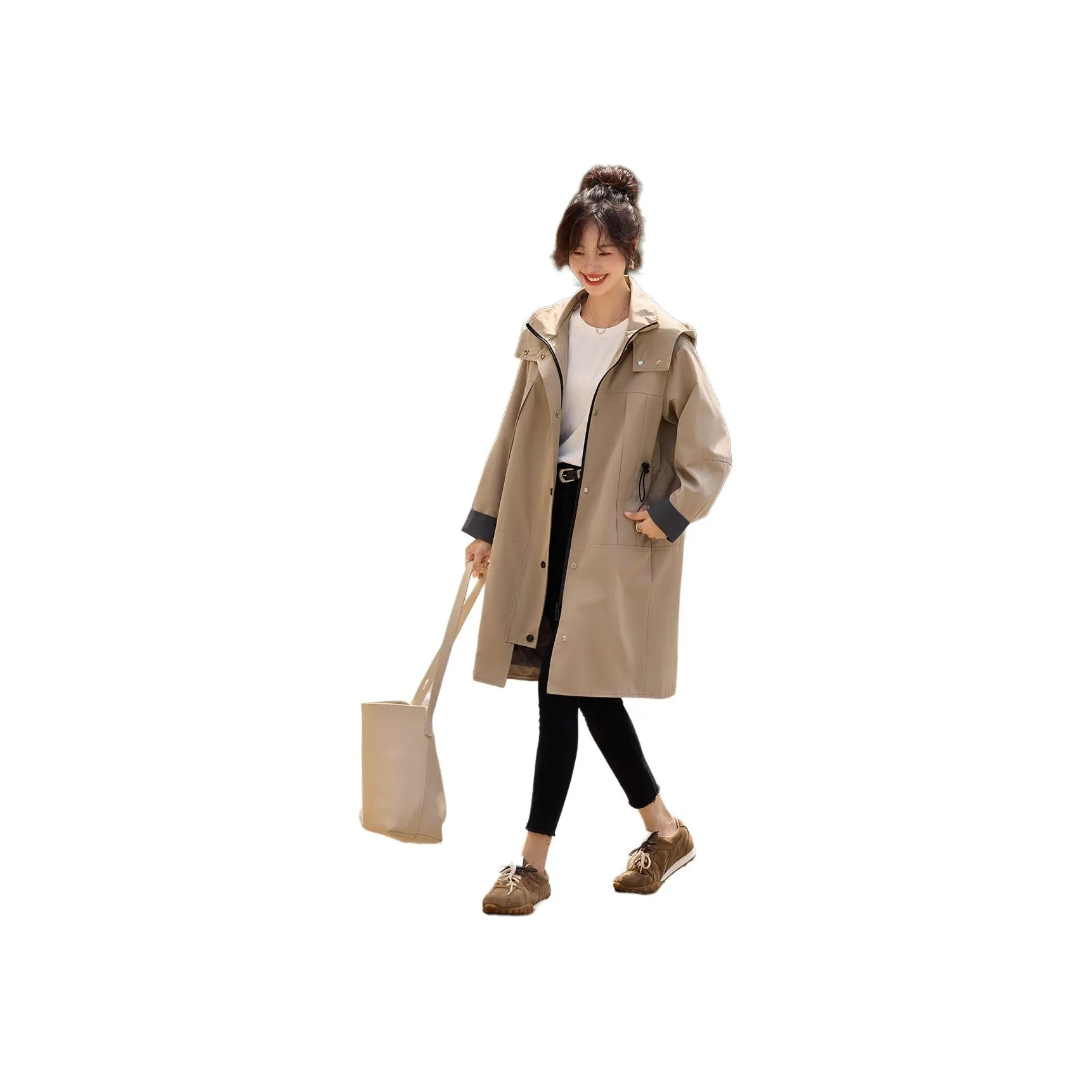 Mo Han Yi Mei Trench Coat Women's Khaki