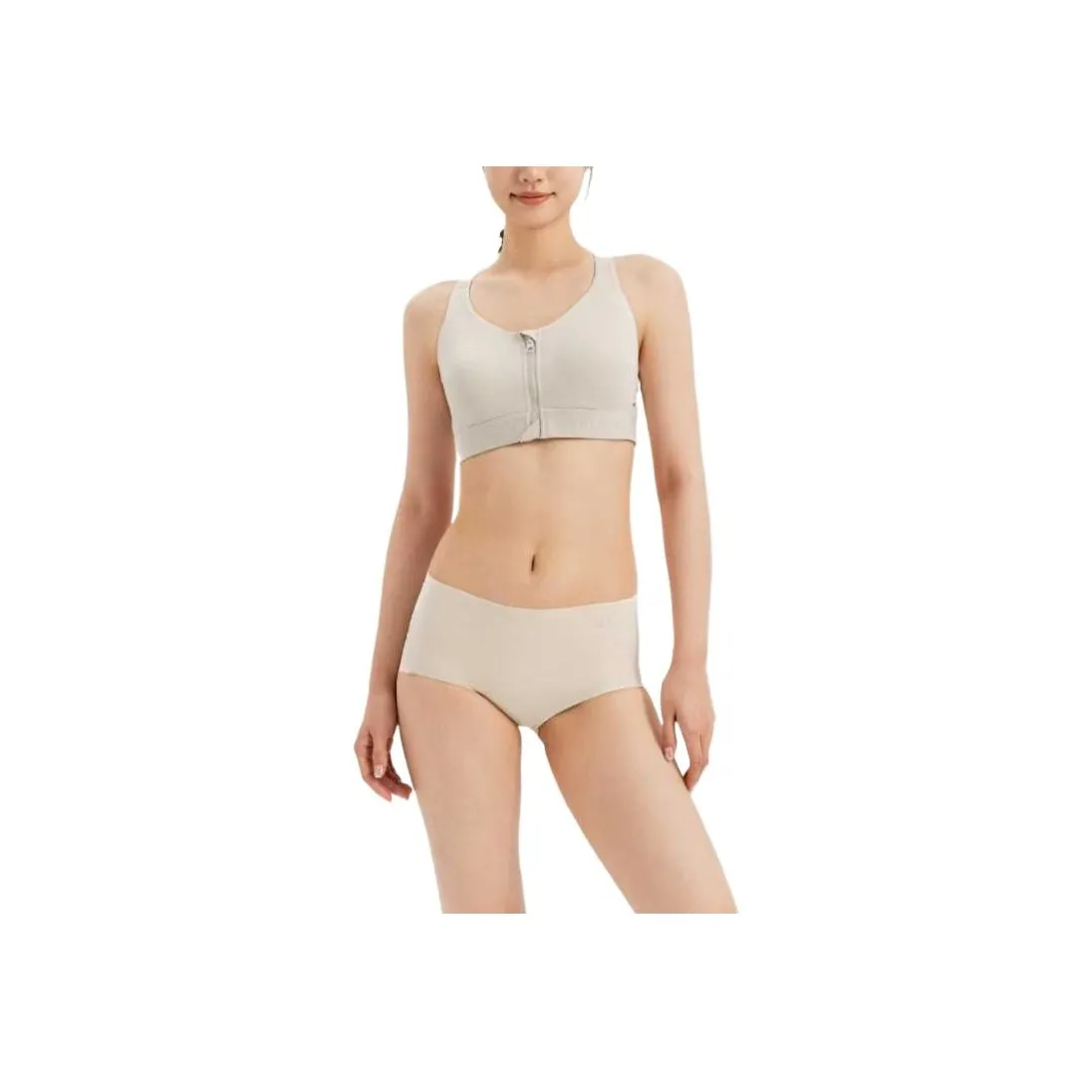 DECATHLON Underpants Women's 2 Pack Smoke Gray/Cream Beige