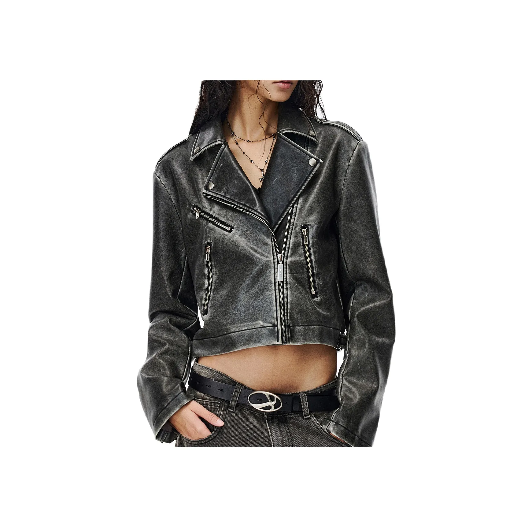 IMXS Кожа Куртка Куртка Женская Черная