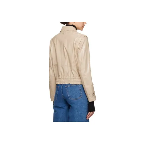 MACKAGE Бежевые Женские Кожаные Куртки
