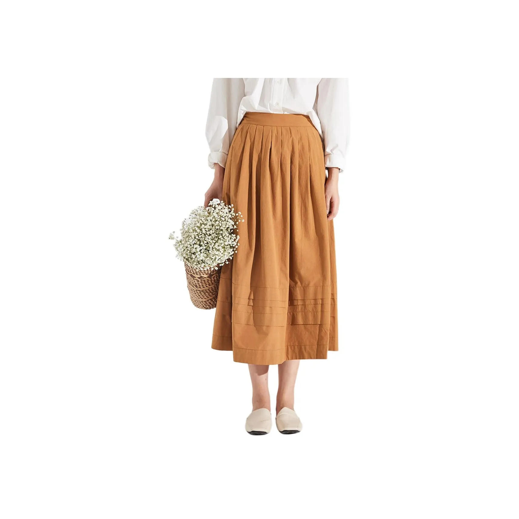 ZIMO Тыква Оранжевая Женская Повседневная Длинная Юбка