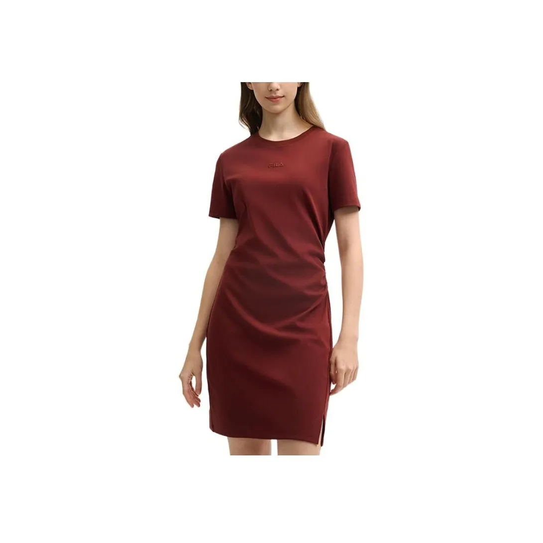 FILA ORIGINALE Short Sleeved Dress Women's Terracotta Red Brown