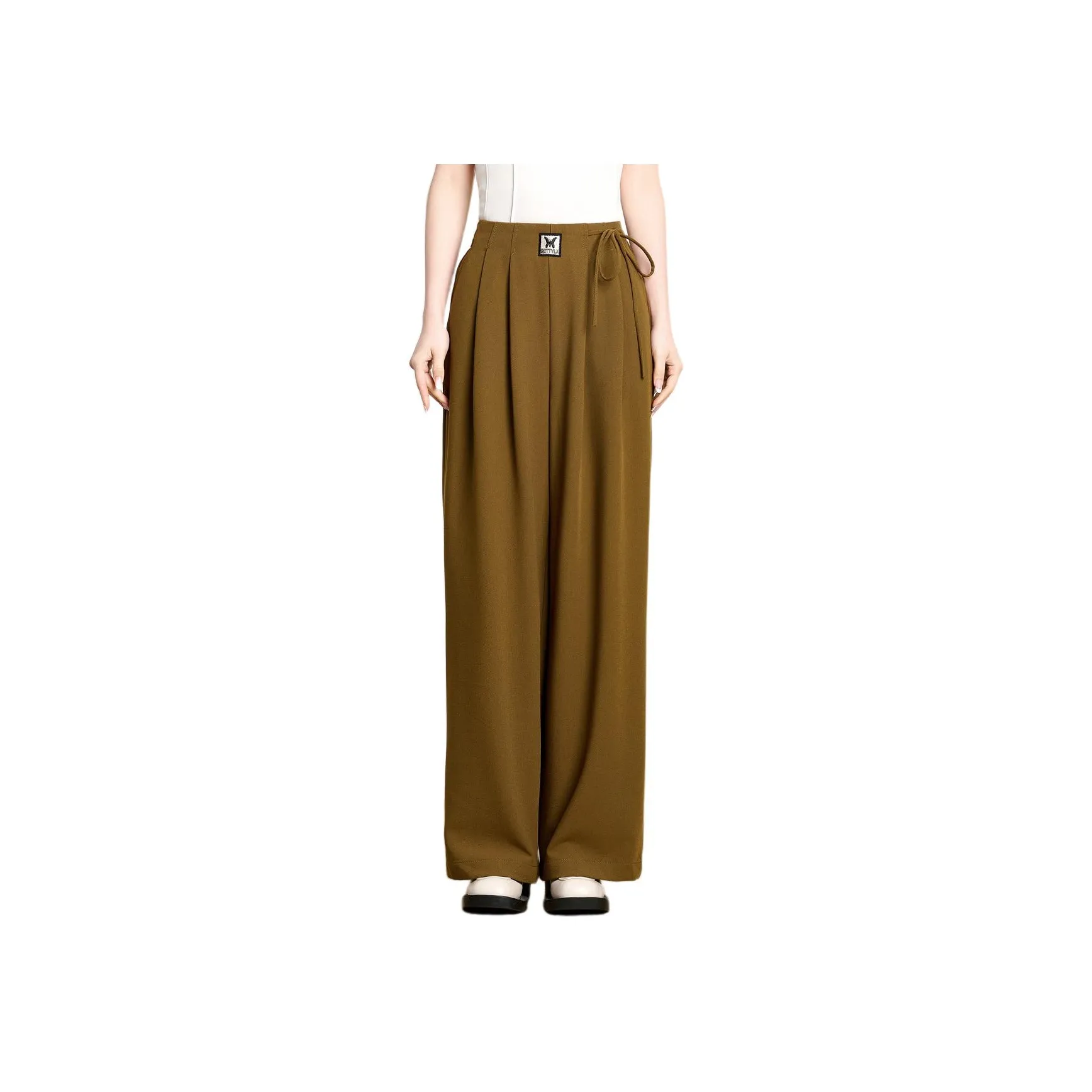FENHONGMALI Casual Pants Women's Camel