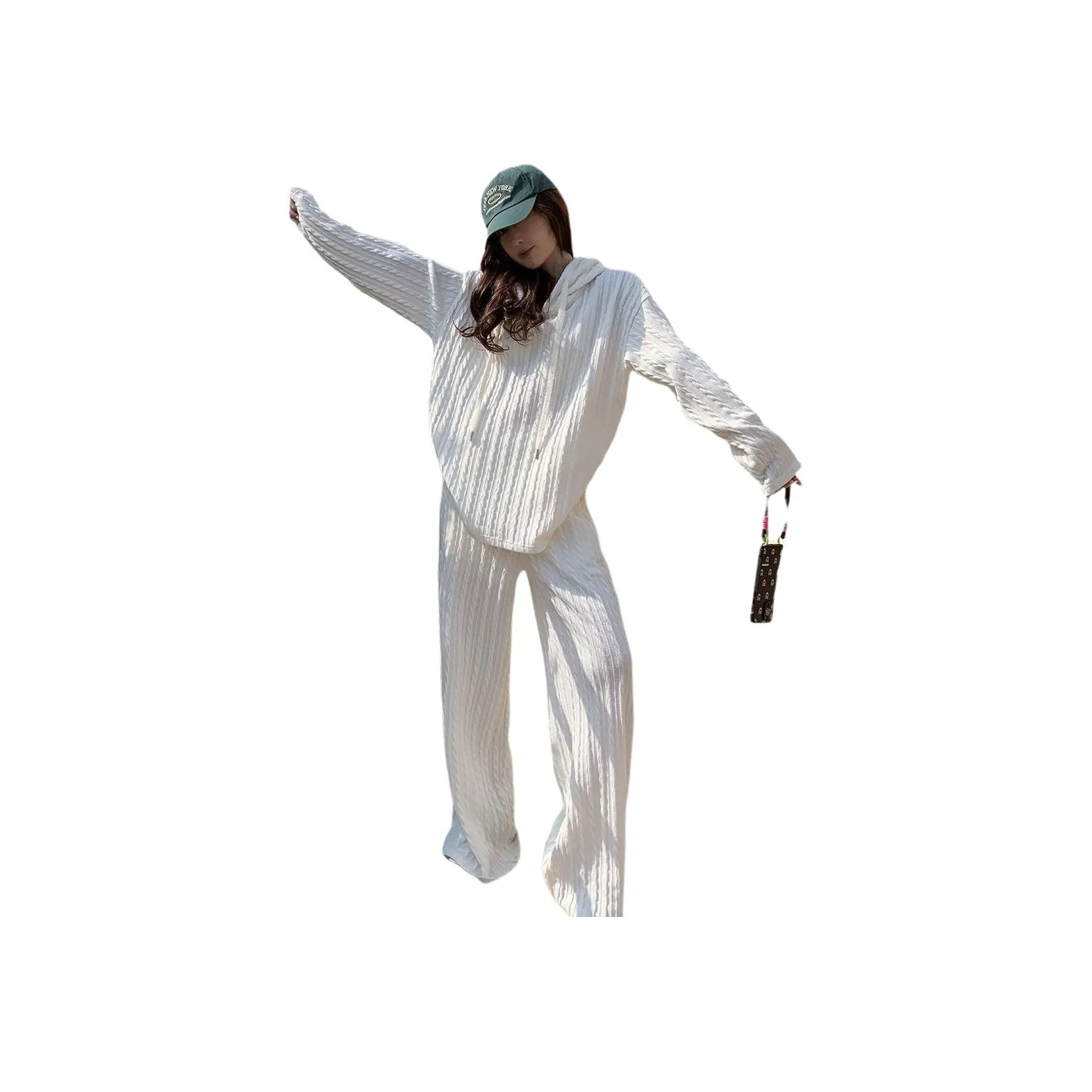 NANING9 Повседневный костюм женский выбранный белый