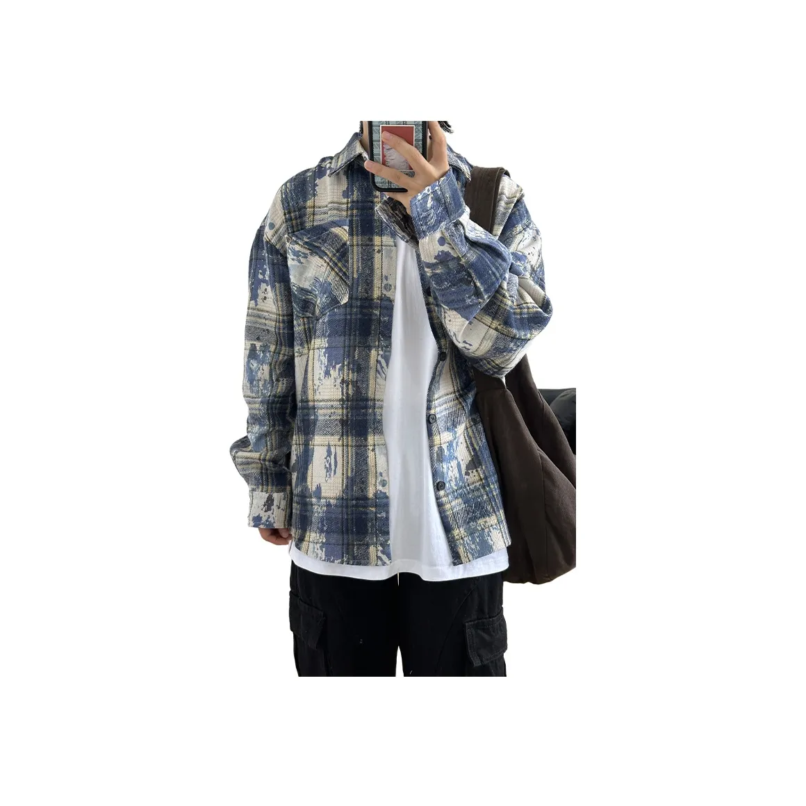 REXSHION Американский уличный стиль Мягкая кожа Дружелюбный Длинный рукав Рубашка Унисекс