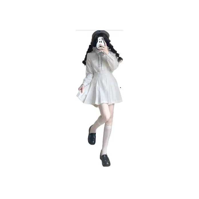 SHENBEI JK Повседневные короткие юбки Женские Белые