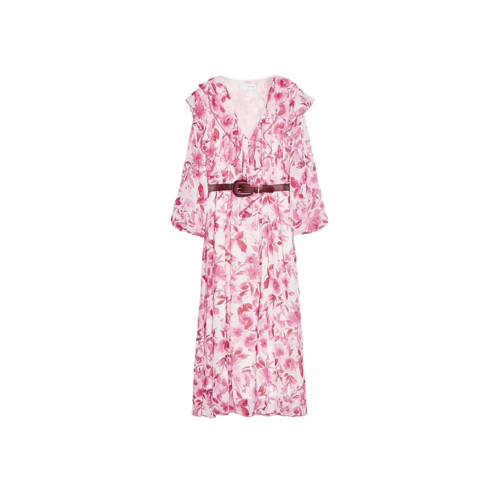 ZARA Long Sleeved Dress Women's Pink/White