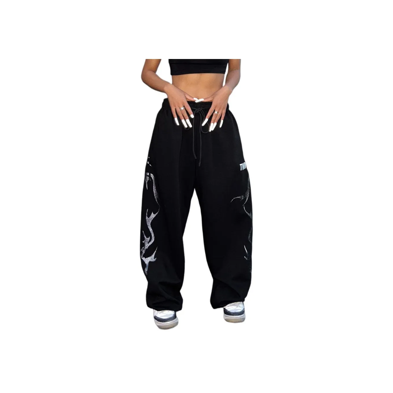 TRUE WORLD Черные Унисекс Повседневные Брюки