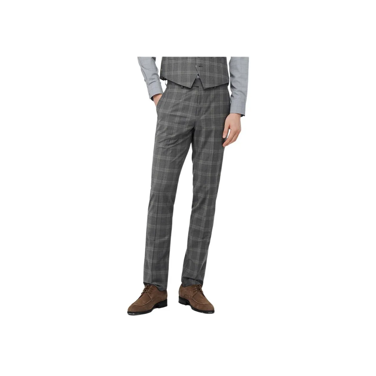 JODOLL Серые Мужские Брюки для Костюма