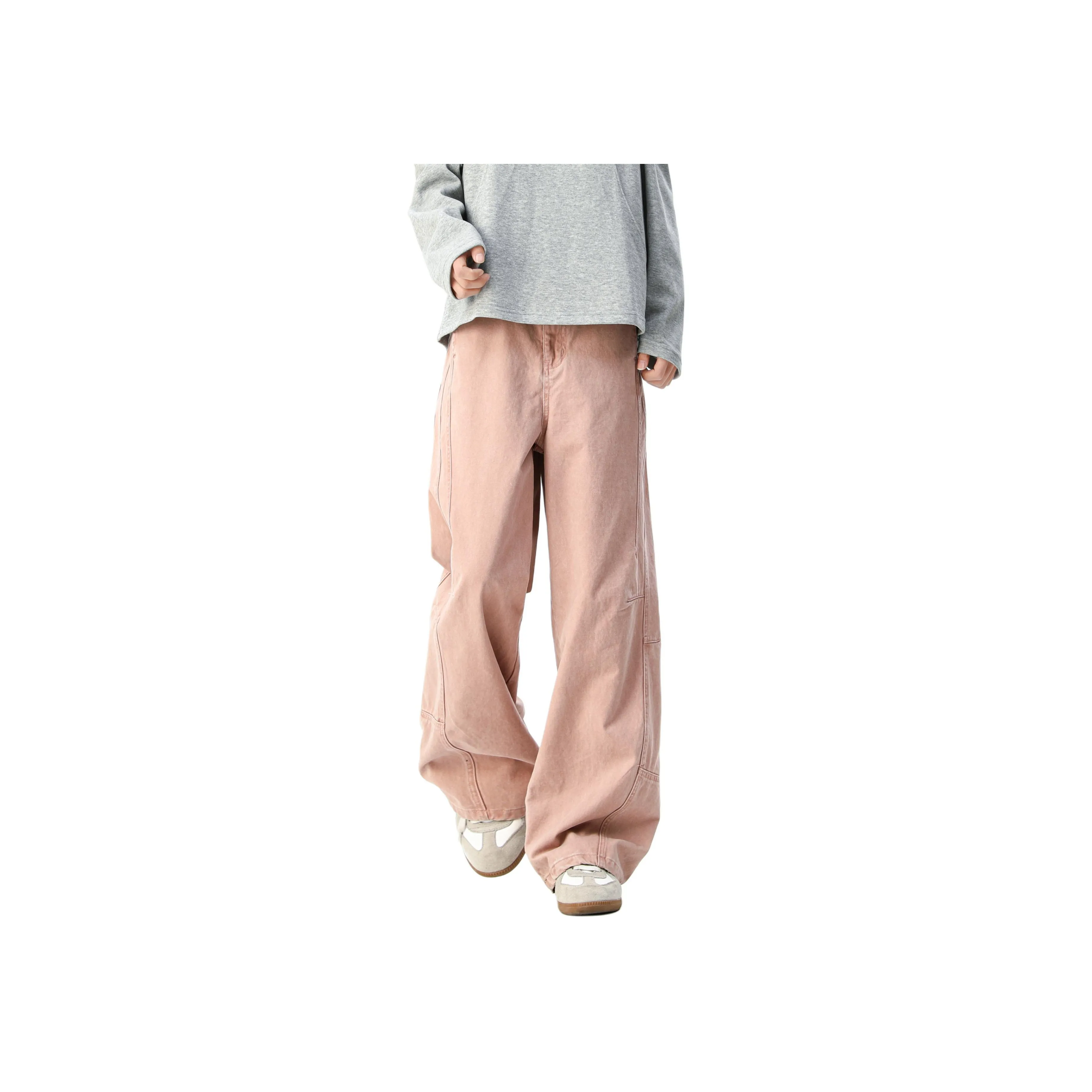 JUNGLE PANDA Knitted Sports Pants Unisex Pink