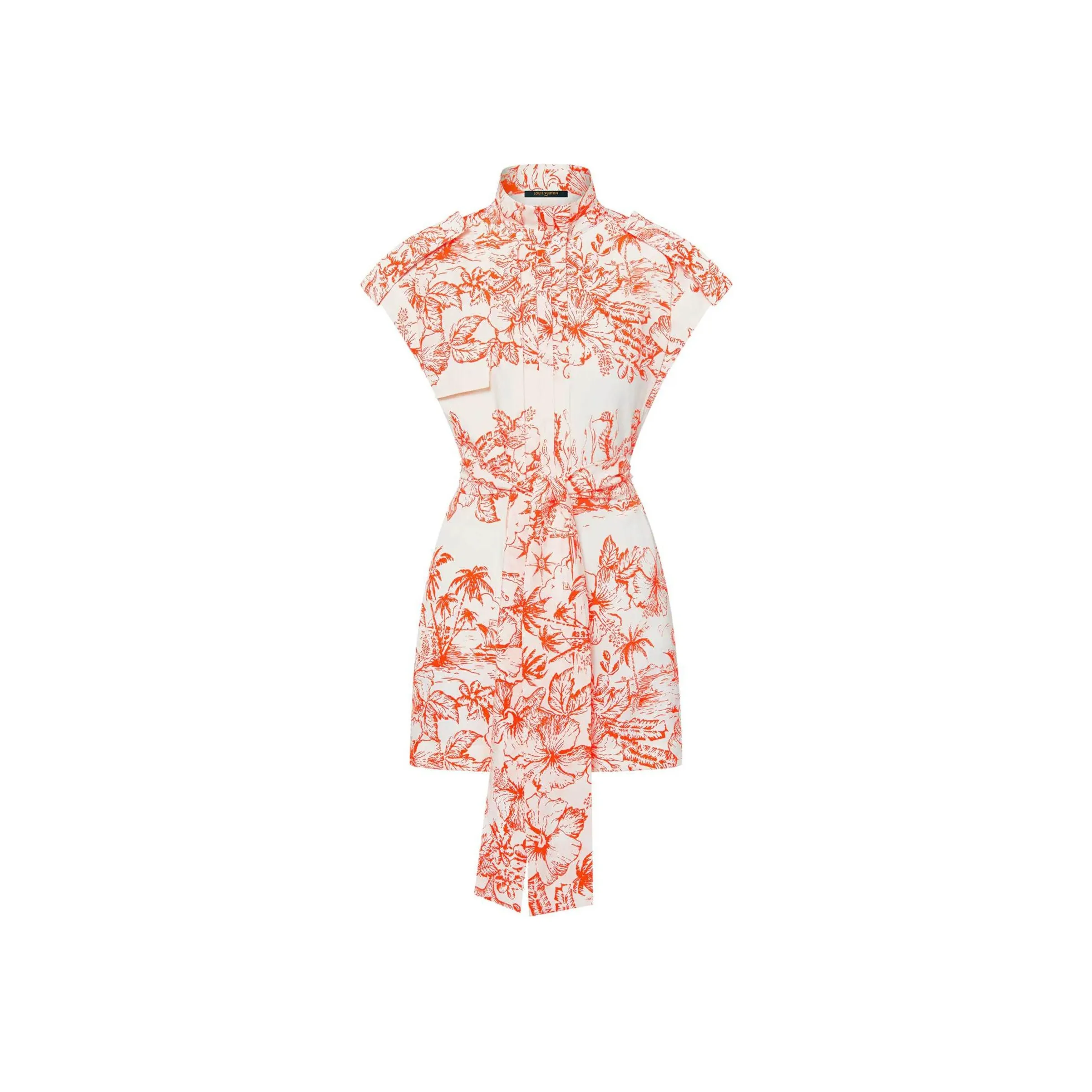 LOUIS VUITTON Tropical Floral Shirt Dress
