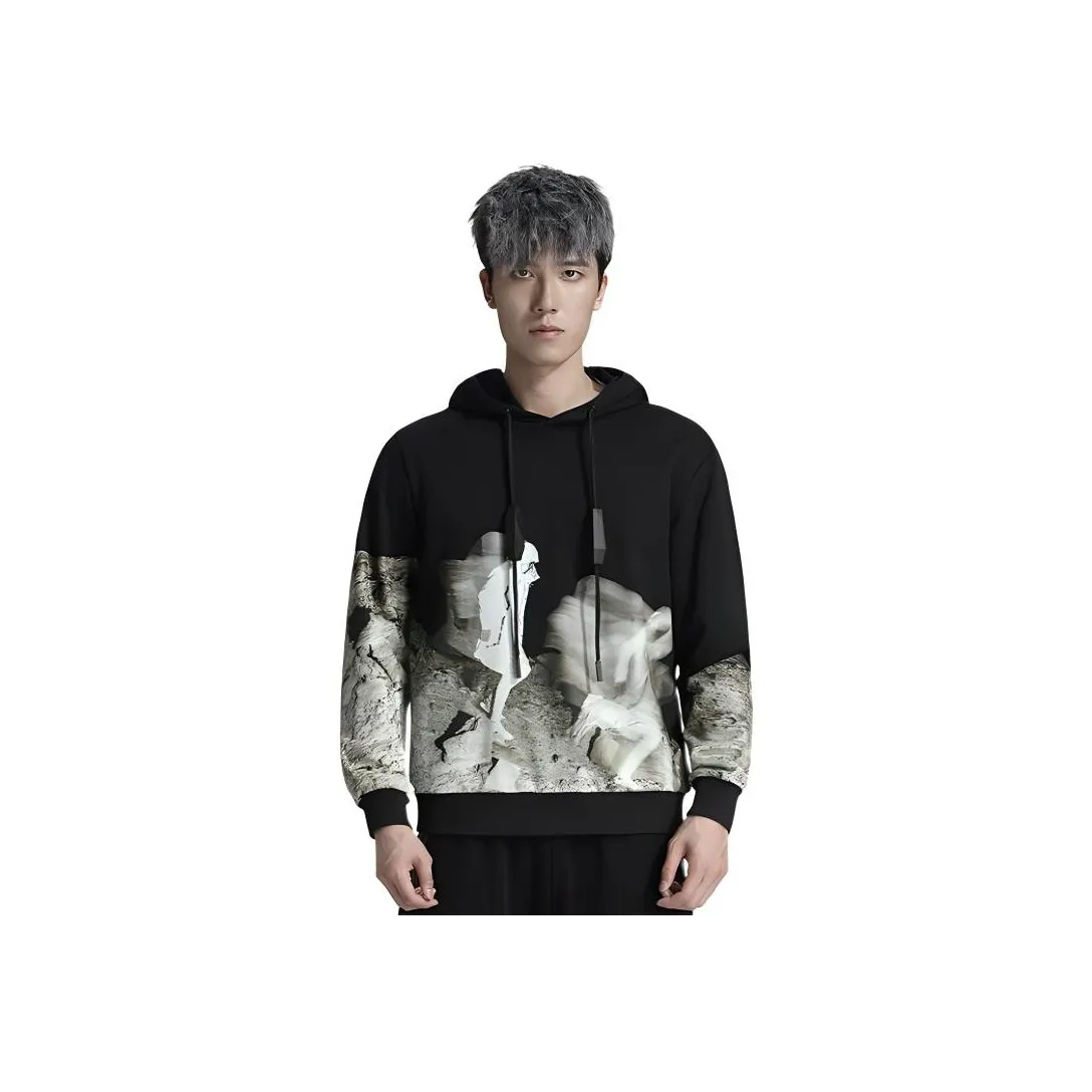 NORVINCY Versatile Outerwear Trendy Hoodie Unisex Black