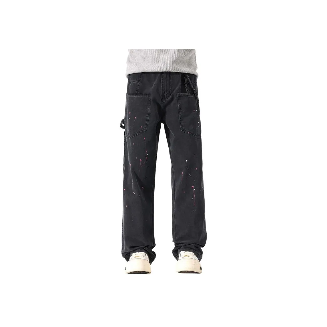 Izzue Черные с чернильными пятнами Унисекс Джинсы