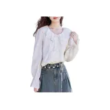 애프리콧 블라우스