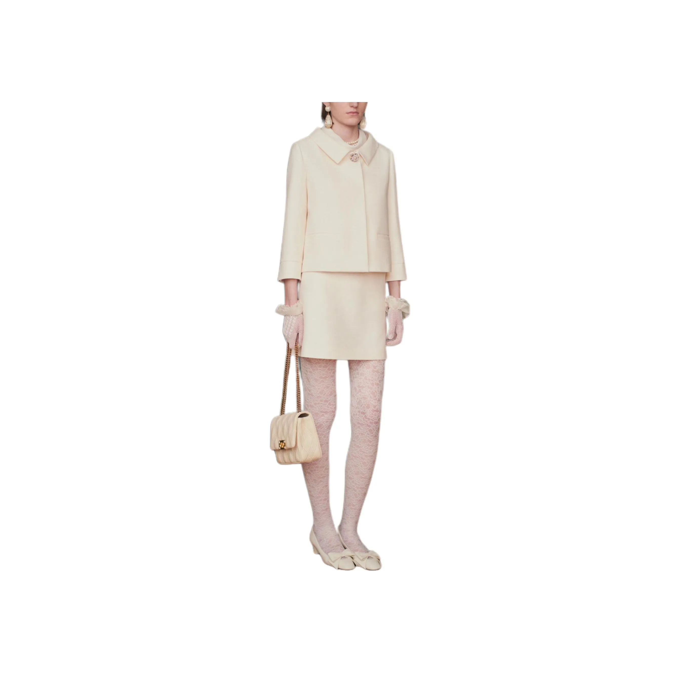 Valentino Logo Waistband Lace Detailed Tights
