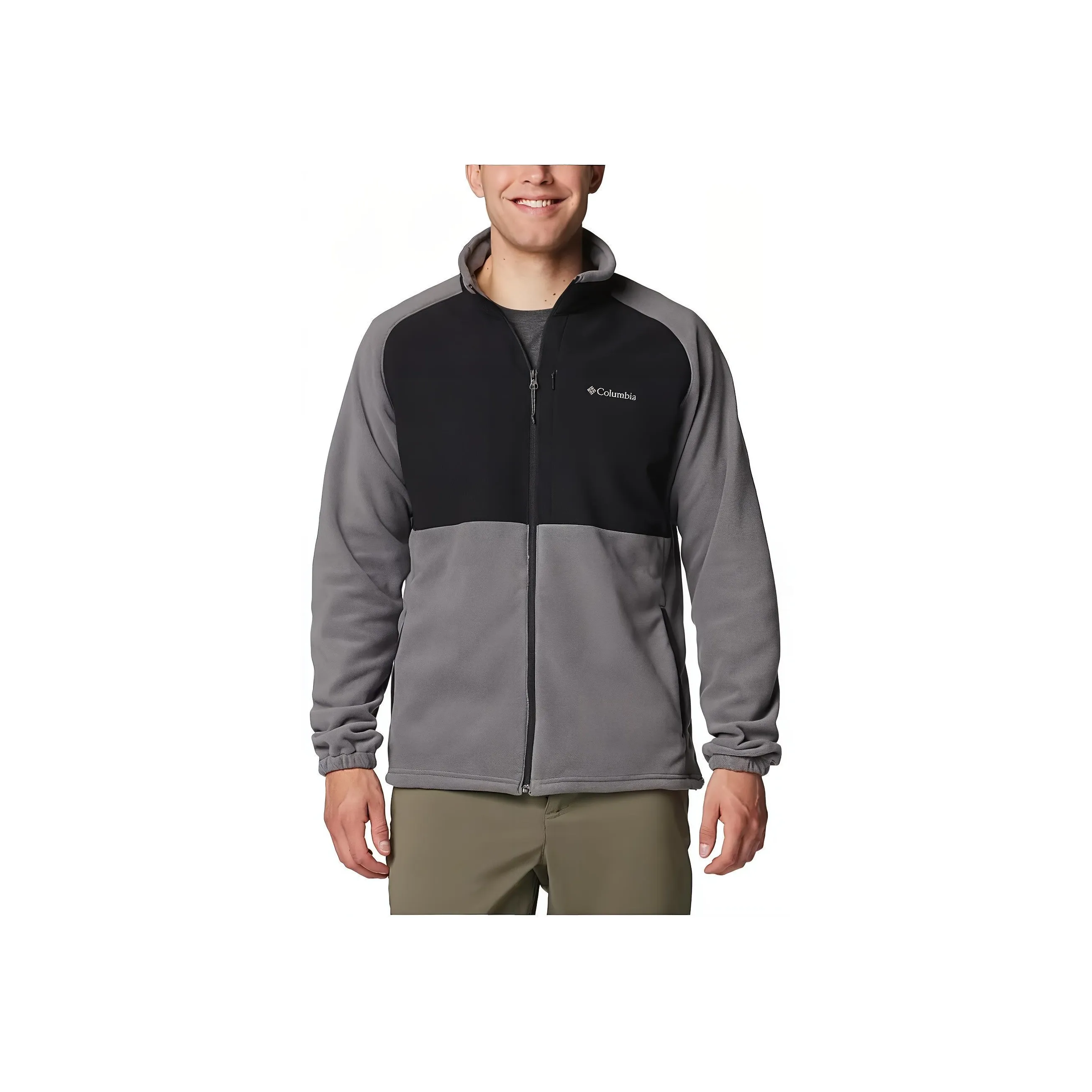 Columbia Mens Grey Sage Peak Full Zip Fleece Jackets Coats Men's Gray