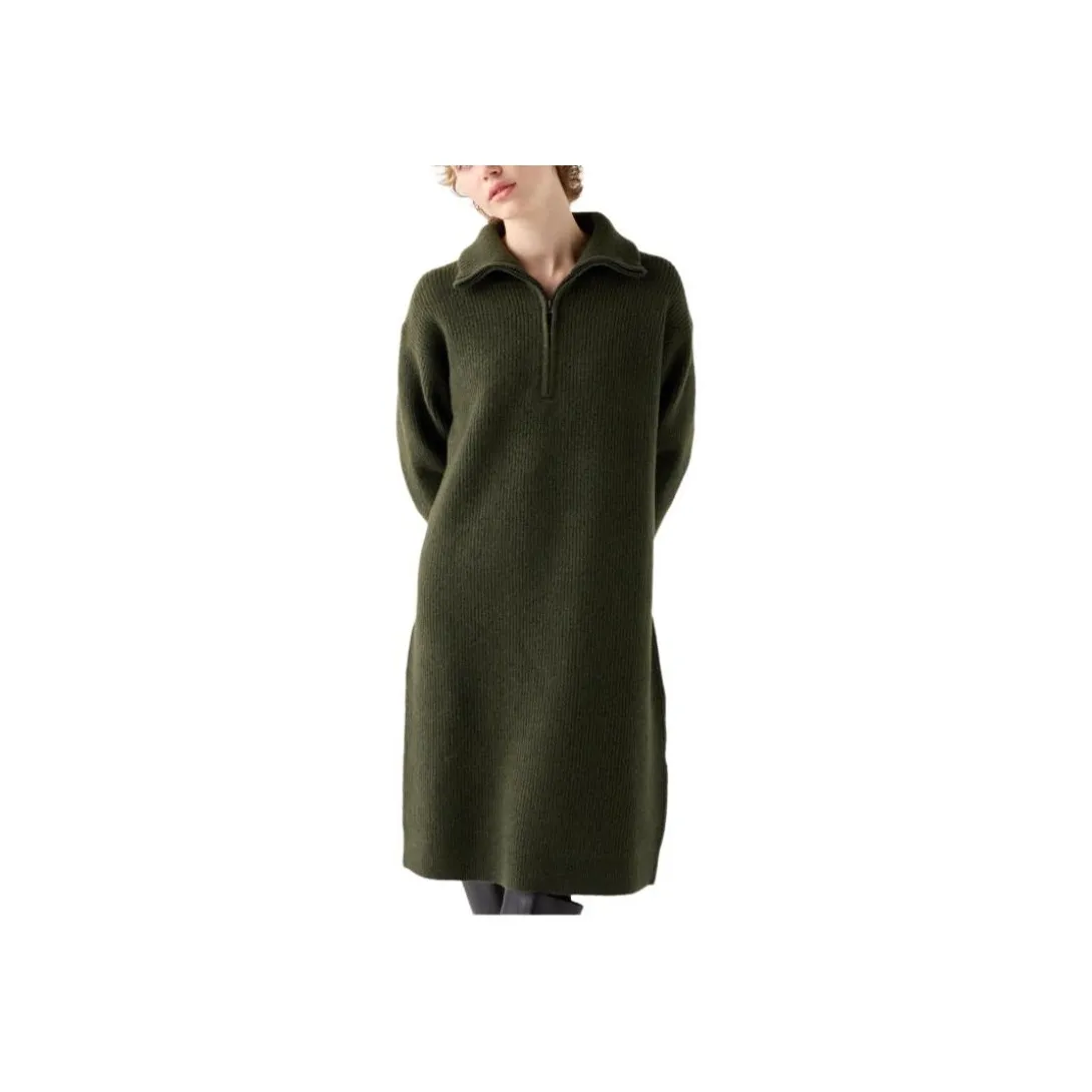 UNIQLO Long Sleeved Dress Women's Olive