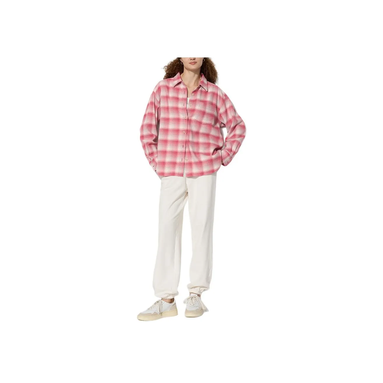 UNIQLO Рубашка Женская Персиково-Розовая