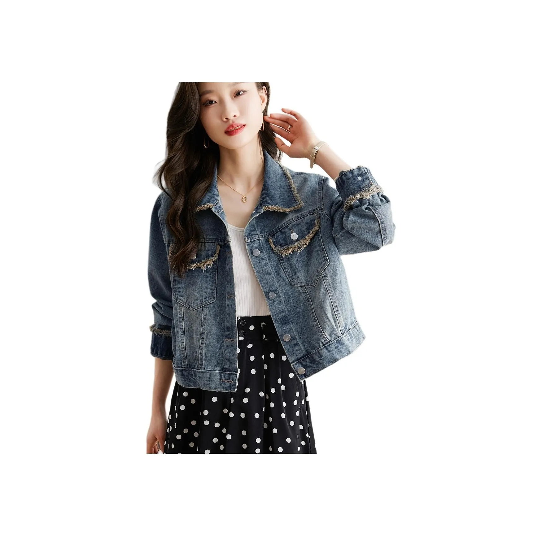 TERRE BLEUE Denim Jacket Women's Light Blue