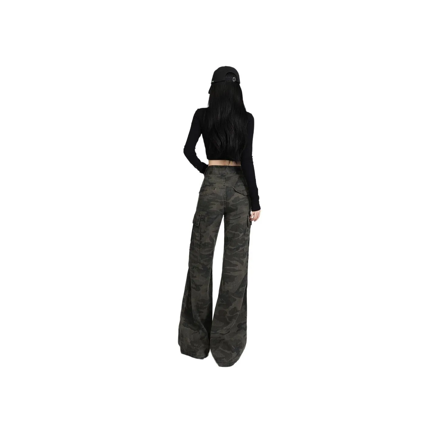 YINLEI Jeans Women's Army Green