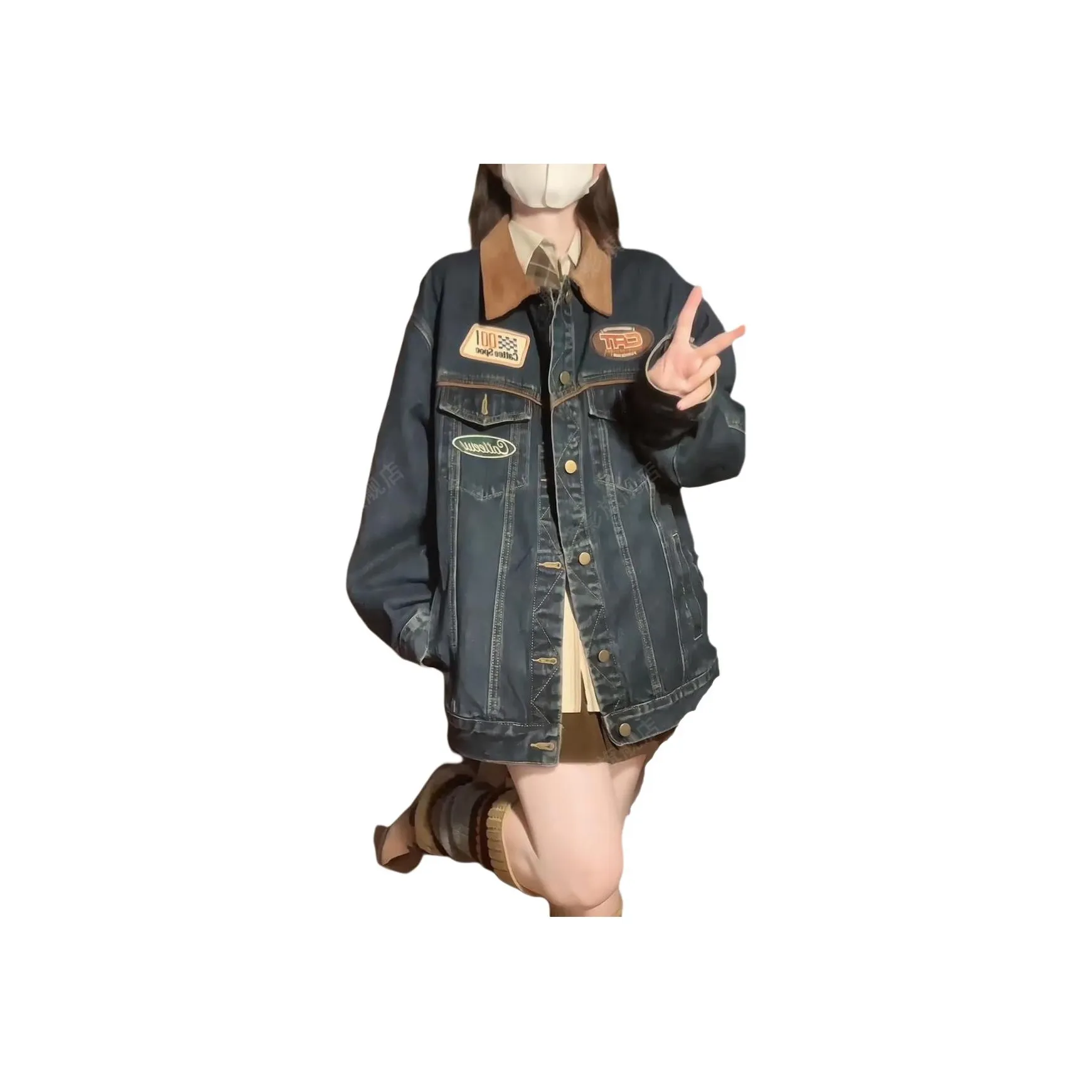 SOUL WORKER Деним Куртка Унисекс